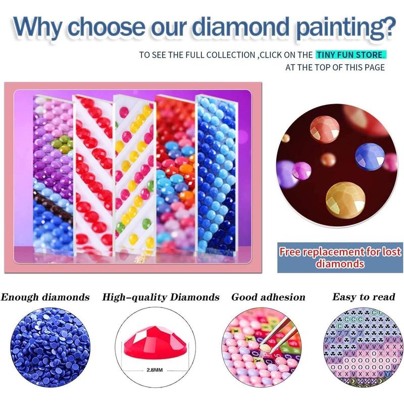 Diamond Painting Kits for Adults&Beginners DIY 5D Diamond Art Paint with Round Diamonds Full Drill Cow Gem Art Painting Kit for Home Wall Decor Gifts(12x16inch 30*40cm)