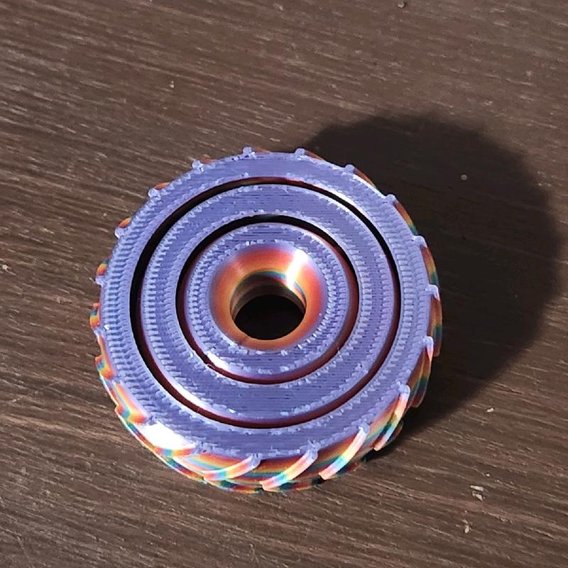 Fidget Spinner - 3 ring rainbow multi color great stress reliver and adhd