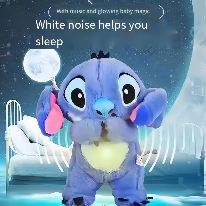 Breathing Animal Plushie -Soothing S　t　i　t　c　h plushie with realisticbreathing, lights and music thatrelieves anxiety Stitch Anxiety