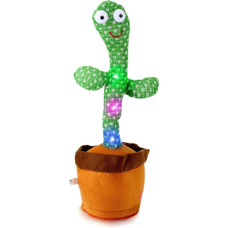 USB Charging Dancing Talking Cactus Baby Toy with 120 English Songs, Singing Mimicking Talking Cactus Toy Mimics Back, Cactus Toy That Talks Back