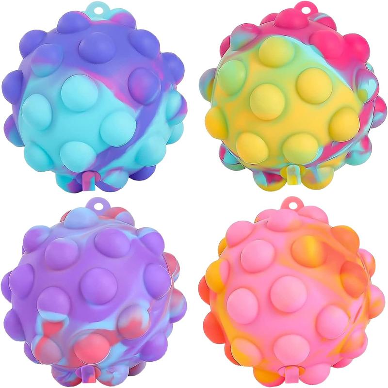 4 PCS Pop Fidget Toys – 3D Stress Balls for Kids & Adults, Sensory Toys for Stress Relief, Party Favors & Easter Basket Stuffers