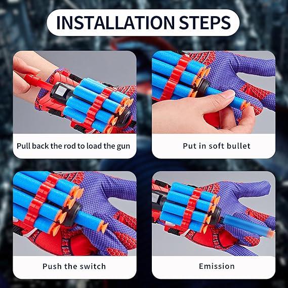 Spider Web Shooter, Spider Web Gloves,Children Educational Toys, Superhero Wrist Launcher Toy, Spider Gloves Man Cosplay Gift for Kids