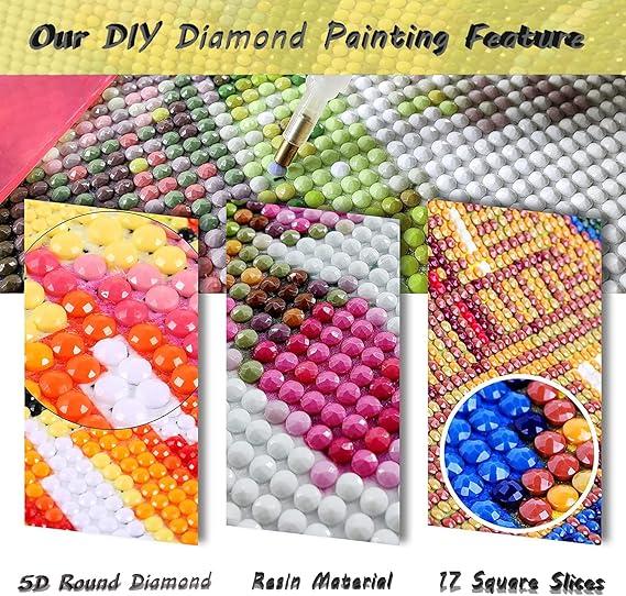 DIY Hydrangea Diamond Art Kits for Adults - Full Round Drill Diamond Paintings for Home Wall Decor - 12x16in