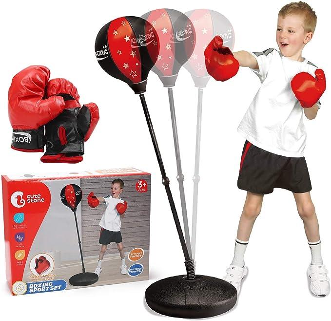 Punching Bag, Boxing Bag Toy with Boxing Gloves & Adjustable Stand Height Adjustable, Great Birthday Gift Ideal Chritsmas Birthday Gift