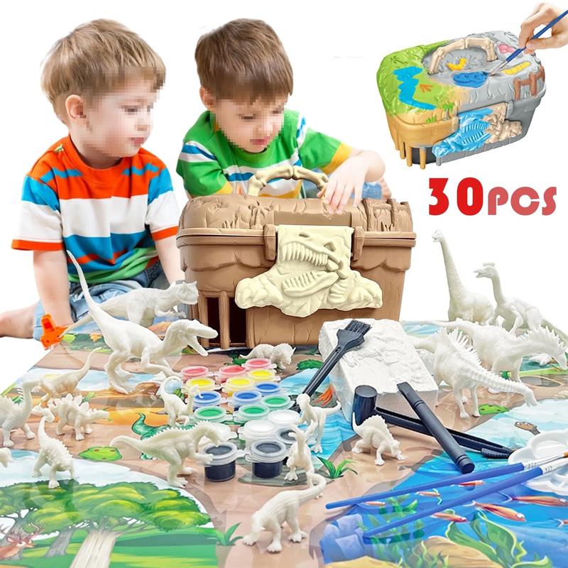 Kids Arts Crafts Set Dinosaur Toys Painting Kit, Creative Fun Dinosaur Fossil Digging Kit, Dinosaur Toys for Kids 4 5 6 7 8 9 10 Years Old