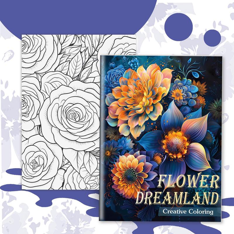 Flower World Theme Coloring Painting, 1 Count Beautiful Sea Of Flowers, Interesting and Simple, Exquisite Details, Suitable for Teenagers Painting