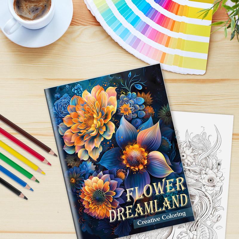 Flower World Theme Coloring Painting, 1 Count Beautiful Sea Of Flowers, Interesting and Simple, Exquisite Details, Suitable for Teenagers Painting