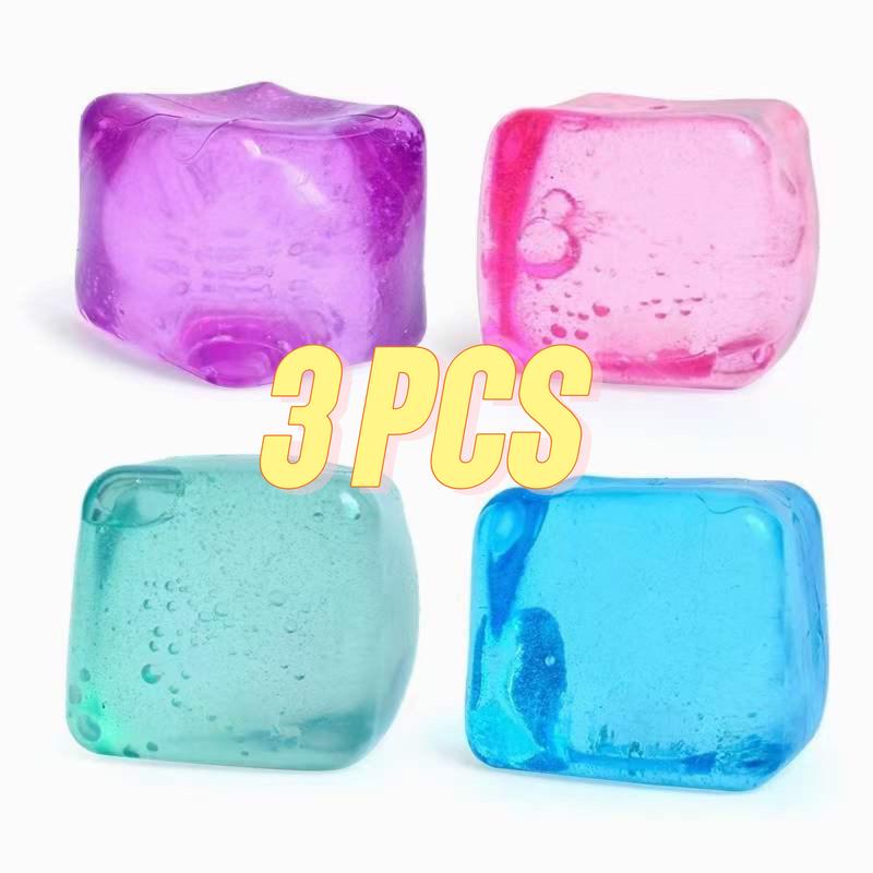 3pcs set, Soft Gel Cube New Style, Stress Relief, random 3 colors cubes.