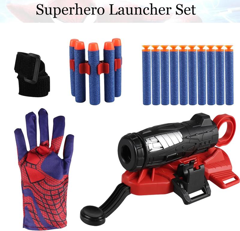 Spider Gloves Man Web Shooter Toy, Spider Kids Plastic Superhero Launcher Glove Hero Movie Launcher with Wrist Toy Set Funny Decorate Children Educational Toys, Spider Toy