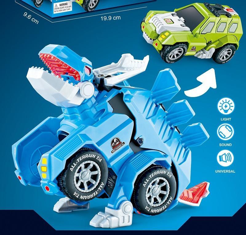 Dinosaur Toys for Kids 3-5: Transforming Dinosaur Car Toy with Light Music for Toddlers 1 2 3 4 5 Year Old Boys Girls - Dino Transformer Toys Cars for Boys 4-6