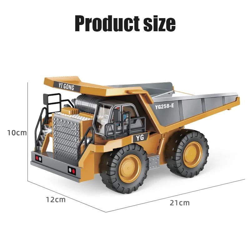 Electric Remote Control Toys RC Cars Lorries, 2.4Ghz USB charging RC cars RC Dump Truck Remote Control RC Construction Vehicle Toys, 9 Channels Alloy RC Excavator Dump Trucks Bulldozer Alloy Plastic Engineering Vehicle Electron