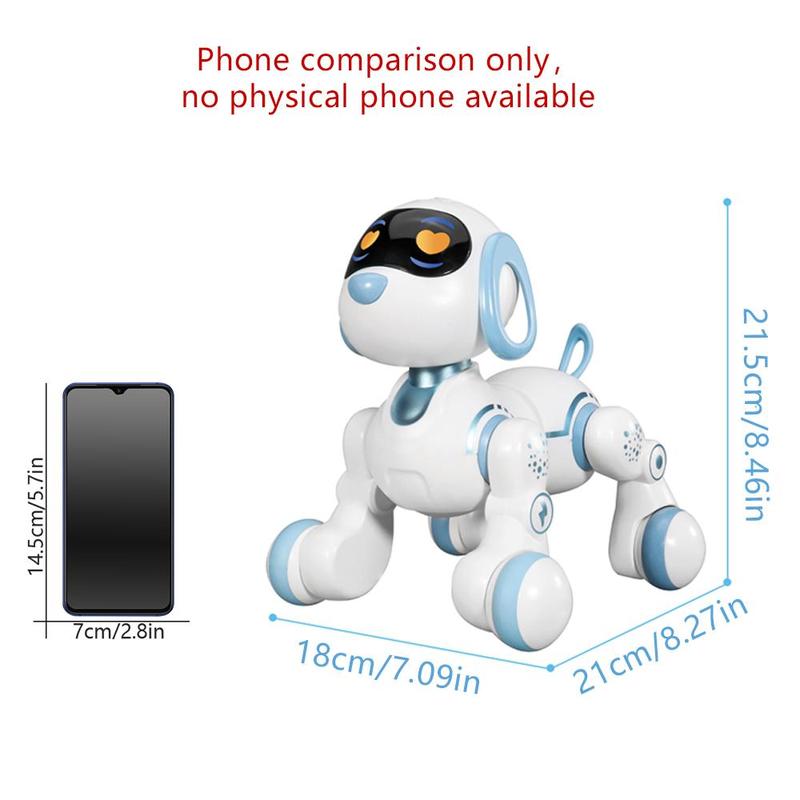 Intelligent Sensor Robot Dog Toy, USB Rechargeable Remote Control Dancing Dog Robot Toy, RC Dog Programmable Smart Interactive Robotic Pets (No Battery Provided), Stocking Fillers Gift