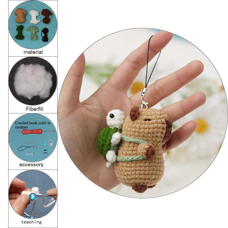 Cute Guinea Pig Design Crochet Kit, 1 Set DIY Handmade Knitting Kit with Instructions, DIY Knitting Supplies for Beginners