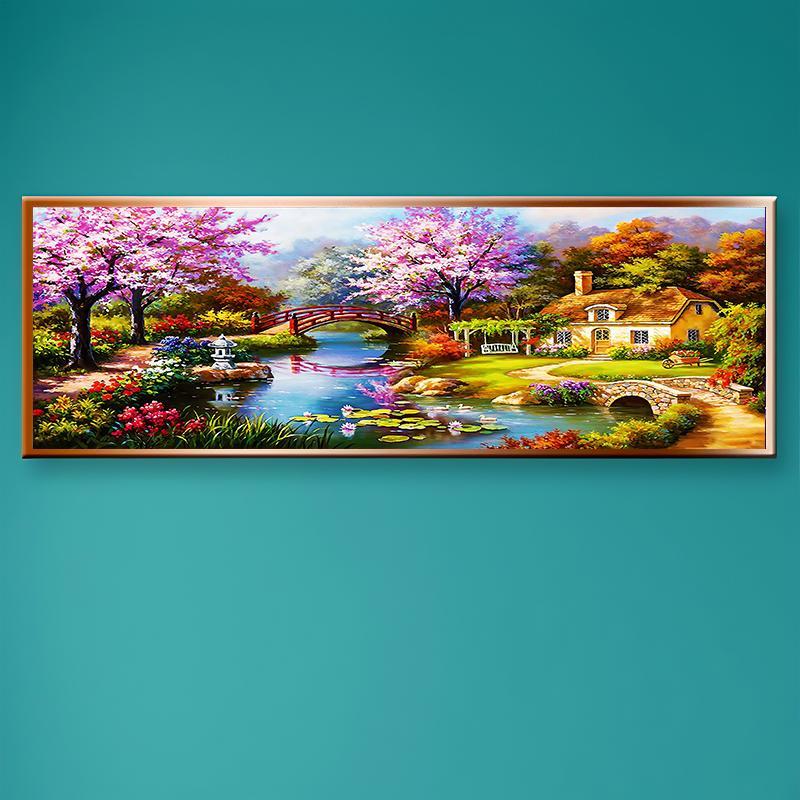 Landscape Pattern Diamond Art Colorful Painting Kit without Frame, Decorative Diamond Art Crafts for Beginner, DIY Home Ornaments