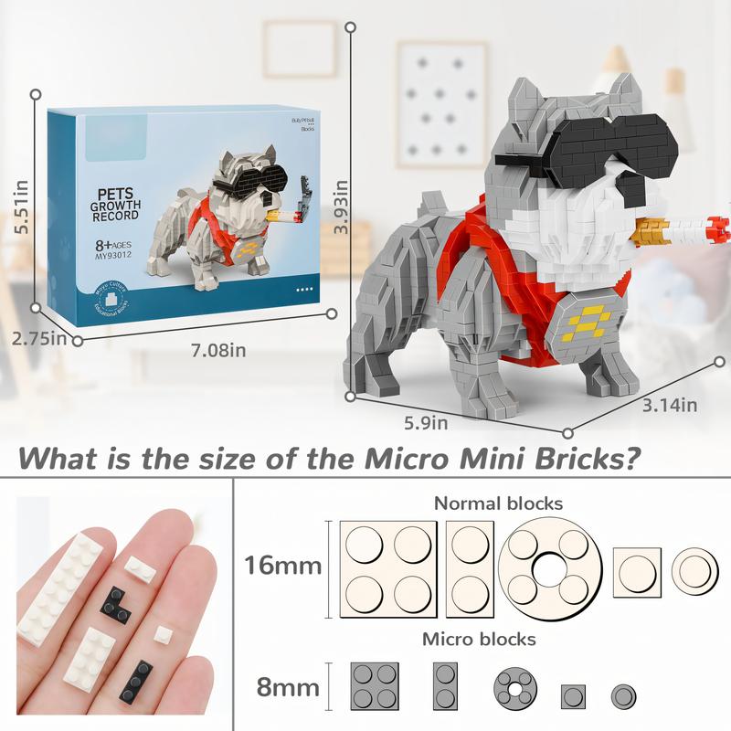 Nidonu-Cute Animal Mini Building Blocks, Mini Dog Micro Bricks Building Toys for Boys Girls, Party for Kids, Christmas Birthday Gift, Carnival Prizes