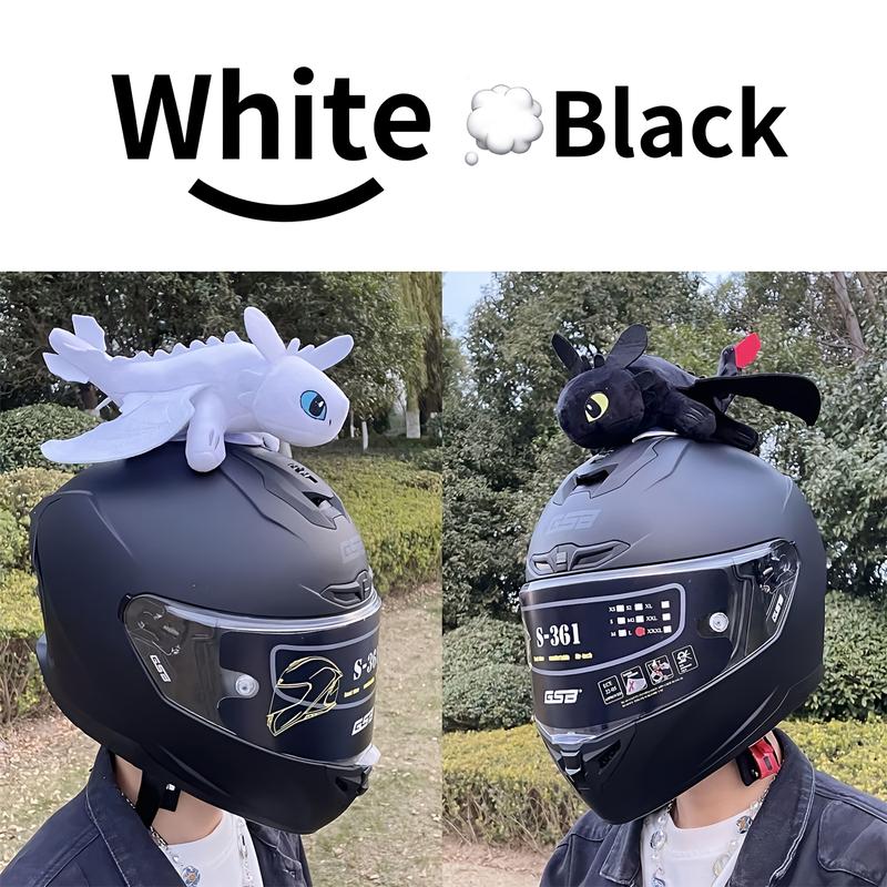 Toothless Car Accessories - 10inch 26cm - Dragon Toothless Stuffed Animal Toothless Dragon Plush Toy Motorcycle Helmet Decoration Light Fury Plush Toy Flying Toothless Stuffed Animal Doll Home Decoration Christmas Gift for Racing Boy Girl