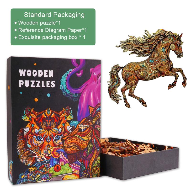 Galloping Horse Wooden Jigsaw Puzzle - Classic & Novelty Toy