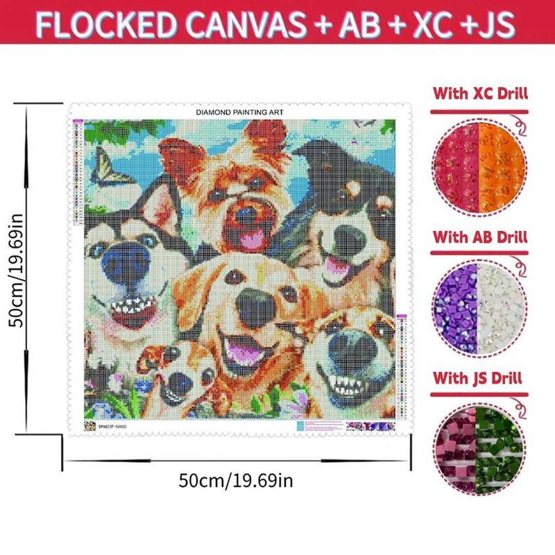 Dog Pattern Diamonds Art Colorful Painting Kit without Frame, 1 Set DIY Animals Diamonds Art Crafts with Painting Tool, Creative Wall Art Decorations for Home Office