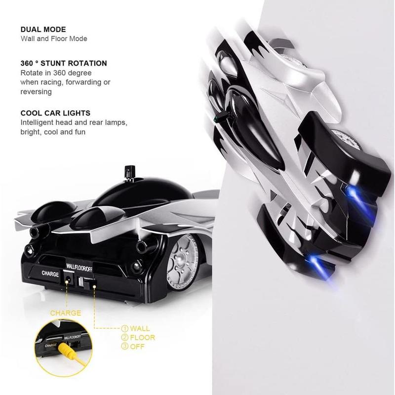 Wall Climbing Remote Control Car Dual Mode 360deg Rotating RC Stunt Cars with Headlight Rechargeable Toys for Boys Girls Gift for 4 5 6 7 8-12 Year Old Kid