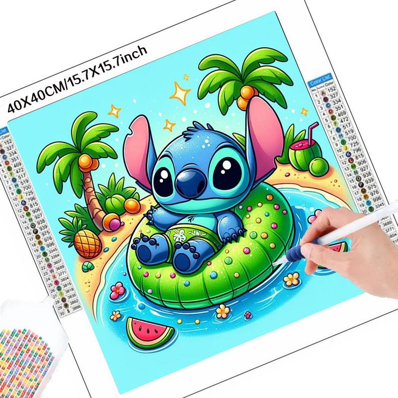 Disney Lilo & Stitch Pattern DIY Diamond Arts Colorful Painting Kit without Frame, DIY 5D Diamond Arts Colorful Painting Kit, Wall Art Decor for Home