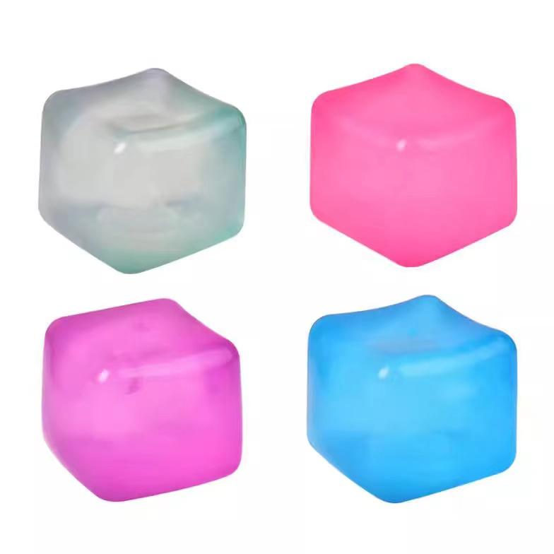 3pcs set, Soft Gel Cube New Style, Stress Relief, random 3 colors cubes.