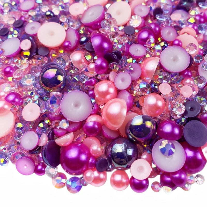 Mixed Size Rhinestone & Beads, 1200pcs Resin Rhinestone & Bead Kit, DIY Jewelry Making & Accessories For Nail Art, Face Art, Jewelry Making, Craft Making