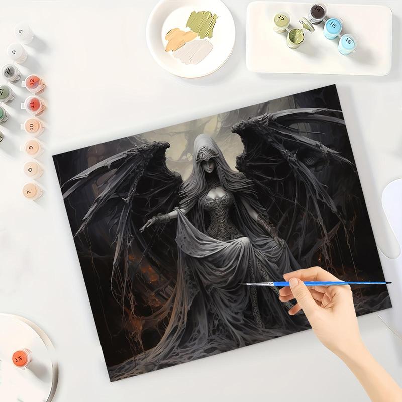 Witch Pattern Painting By Numbers Kit without Frame, 1 Set DIY Oil Painting Kit with Brushes, DIY Wall Art Painting Supplies for Home Decor