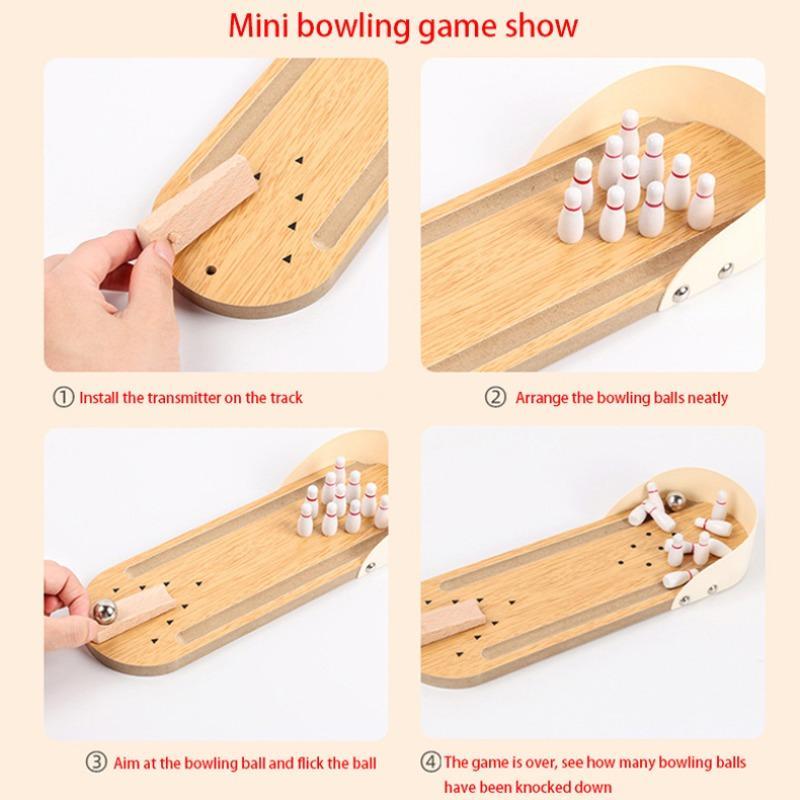 Christmas Tabletop Bowling Game, 1 Set Family Competitive Board Game, Desktop Mini Bowling Game Stress Relief Toy, Indoor Recreation Toy for Beginners & Adults, Sports Accessories, Birthday Gift, Christmas Gift