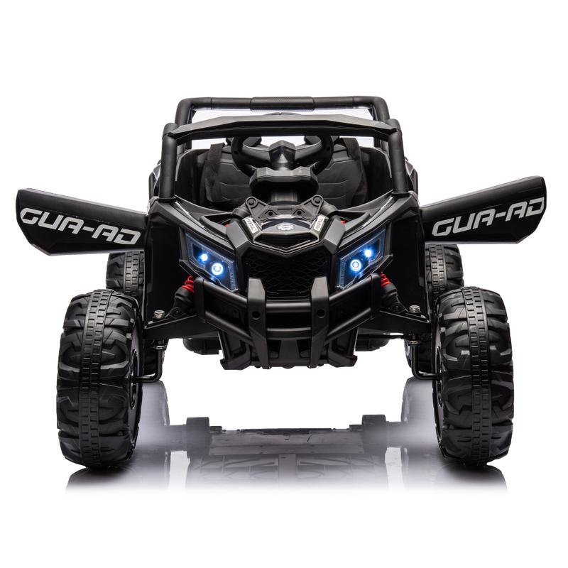 Black White Blue Yellow Pink 12V Ride On Car with Remote Control,UTV ride on for kid,3-Point Safety Harness, Music Player (USB Port Volume Knob Battery Indicator), LED Lights, High-Low Speed Switch - Off-Road Adventure for Kids