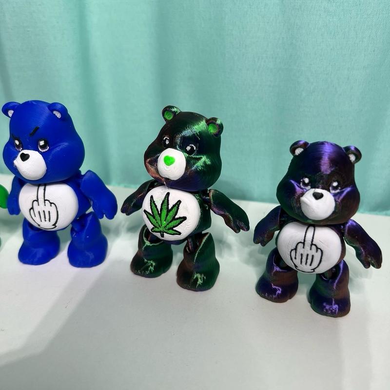 3D printed mini flexible bears Fu bear stoner bear