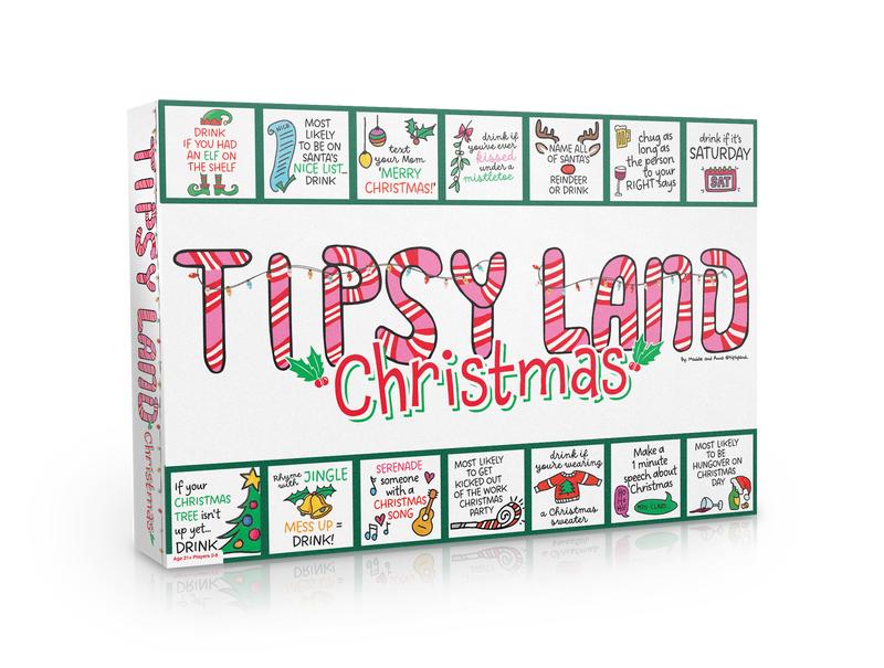 Tipsy Land Christmas Party Board Game - Fun Adult Holiday Drinking Game