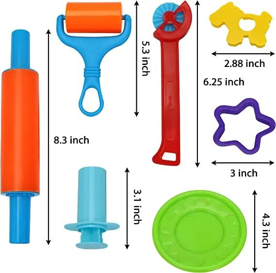 44 Pieces Play Dough Accessories Set for Kids, Playdough Tools with Various Plastic Molds, Rolling Pins, Cutters