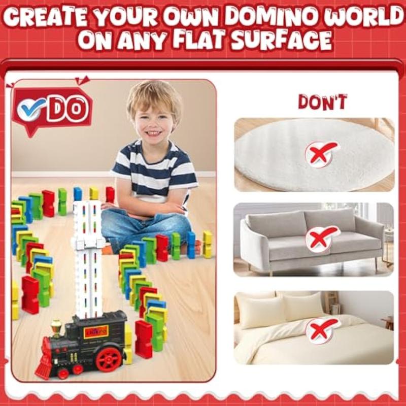 Christmas Chikro Dominos Train Toys for Kids 3-5 - 120PCS Dominos Stem Montessori Toy 3-10 Year Old Boy Girl Birthday Gifts Boys Toys Stocking Stuffers Presents Gift