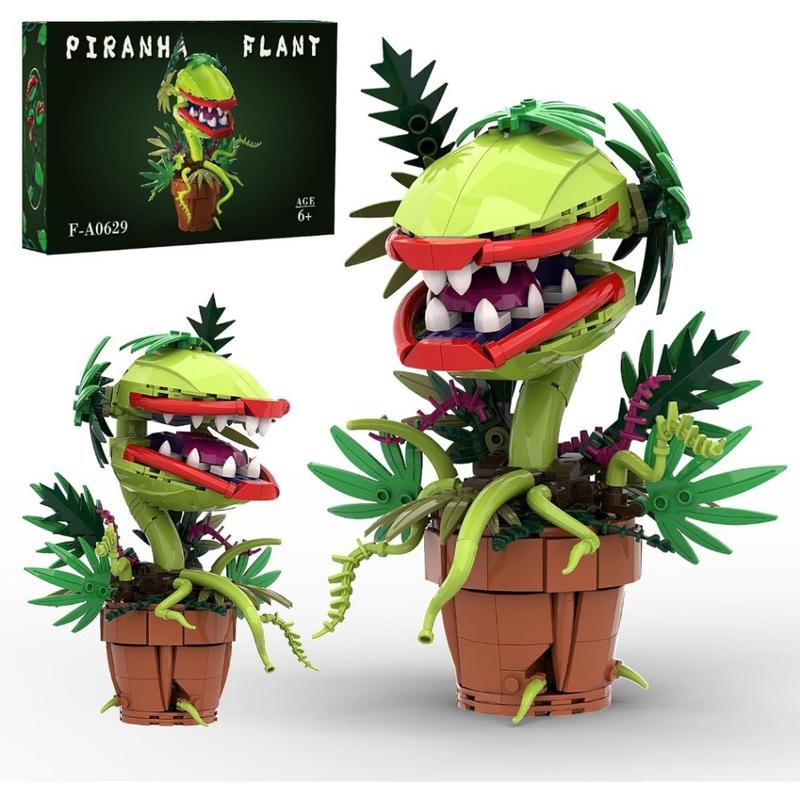 324PCS Little Shop of Audrey II Piranha Plant Flower Building Block Horrors Sets Christmas Halloween Model Gift for Adults TV Fans Gift