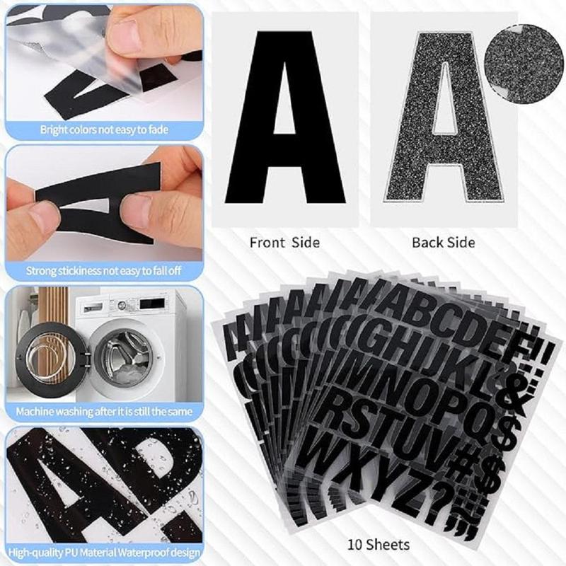 Iron on Letters for Clothing (10 Sheets), Heat Transfer Letter DIY Craft Supplies for Clothes, Jersey T-shirt Printing DIY Craft