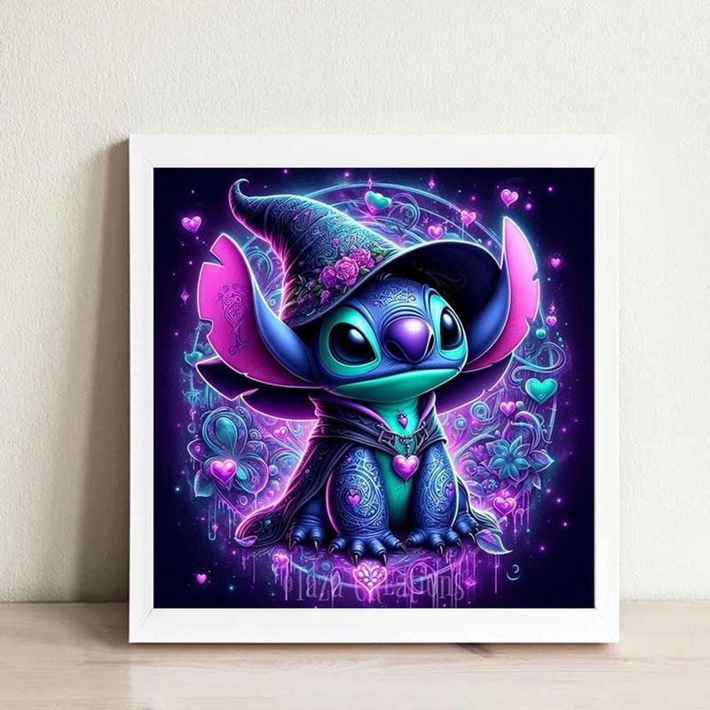 Disney Wizard Stitch Pattern DIY Diamond Arts Colorful Painting Kit without Frame, 5D Diamond Decorative Painting Kit, DIY Wall Art Decor for Home