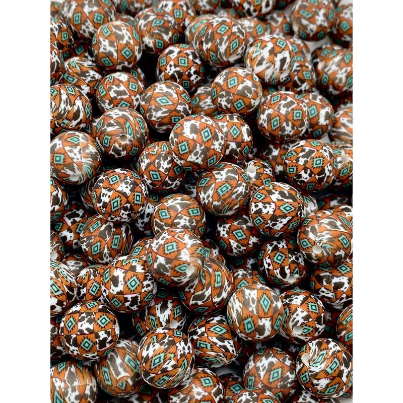 Raised On An Old Dirt Road Printed Silicone Beads | Western Beads | Pattern Beads