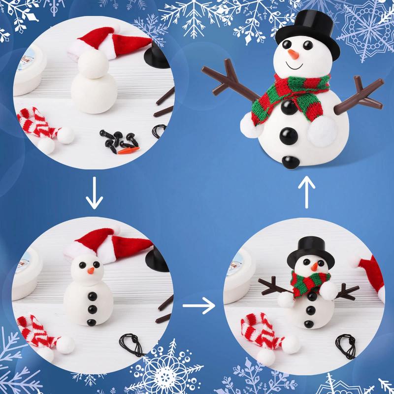 9 Pack Build a Snowman Kit Snowman Crafts ,Modeling Clay Snowman DIY Kit, Christmas Stocking Stuffers ,Christmas Crafts Xmas Gift