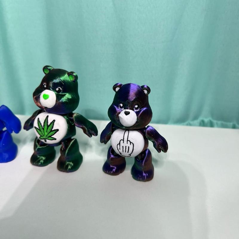 3D printed mini flexible bears Fu bear stoner bear