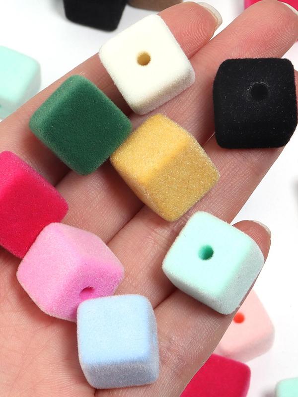 Random Color Cube Beads, Cute Colorful Geometric Beads, DIY Jewelry Making Supplies for Bracelet & Necklace & Earrings Making