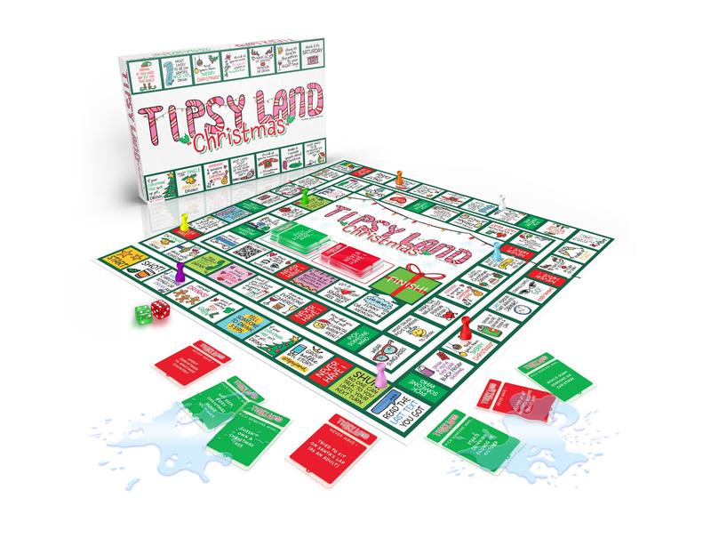 Tipsy Land Christmas Party Board Game - Fun Adult Holiday Drinking Game