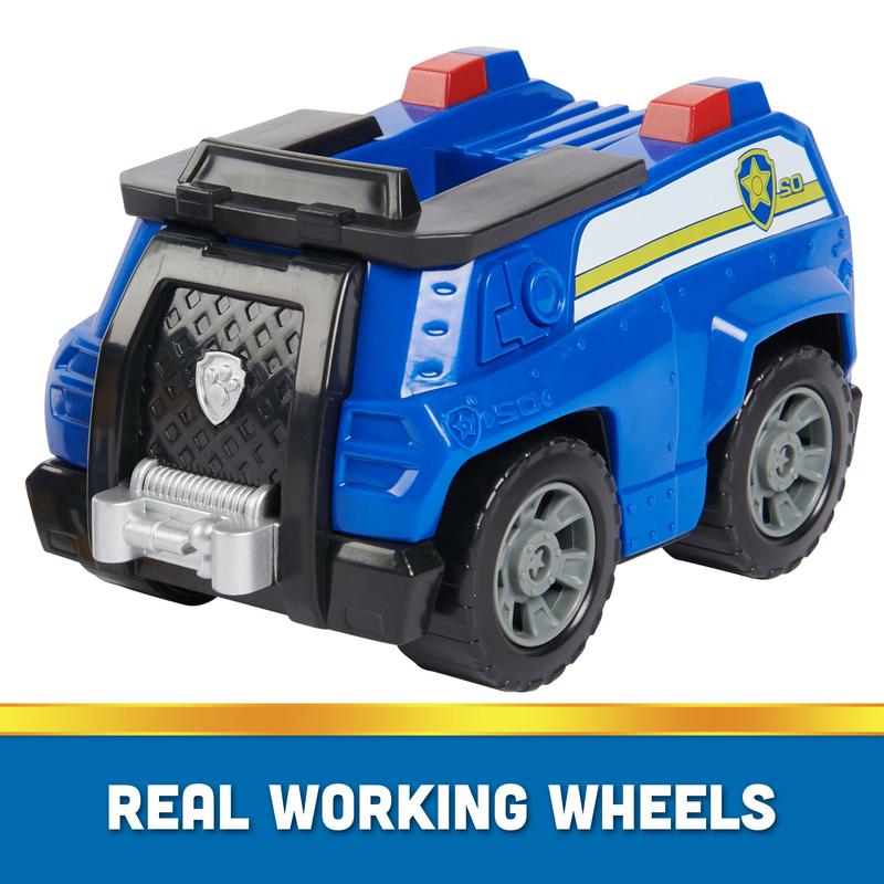 PAW Patrol, Chase’s Patrol Cruiser, Toy Car with Collectible Action Figure, Sustainably Minded Kids Toys for Boys & Girls Ages 3 and Up