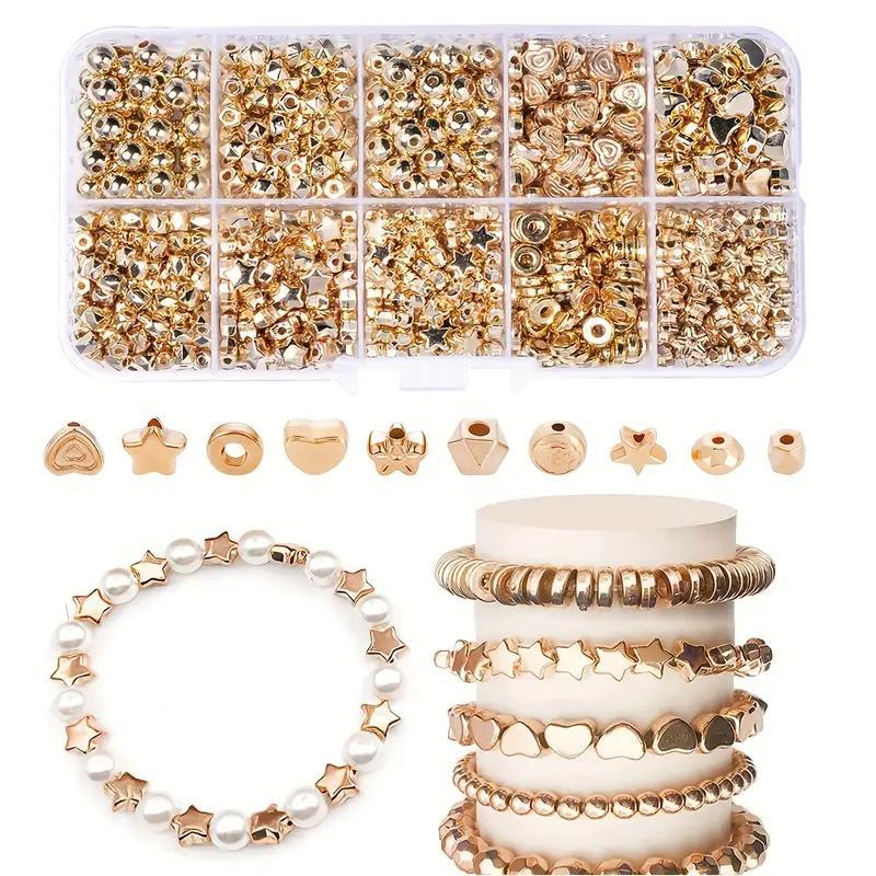 CCB Beads Making Kit, 500pcs box Mixed Shaped Beads, Smooth Loose Ball Beads for DIY Bracelet Jewelry Craft, Jewelry Making Supplies