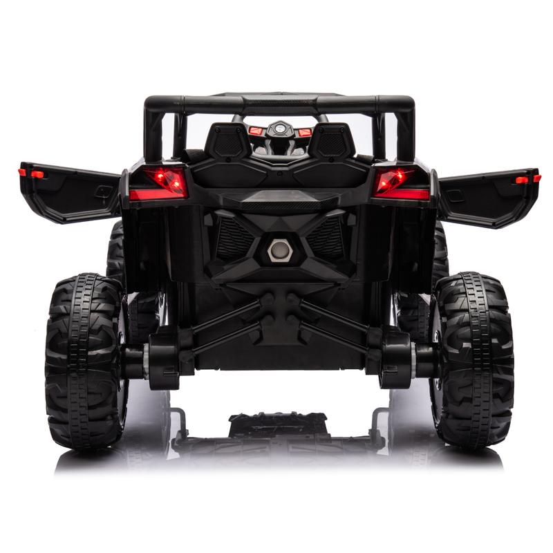 Black White Blue Yellow Pink 12V Ride On Car with Remote Control,UTV ride on for kid,3-Point Safety Harness, Music Player (USB Port Volume Knob Battery Indicator), LED Lights, High-Low Speed Switch - Off-Road Adventure for Kids