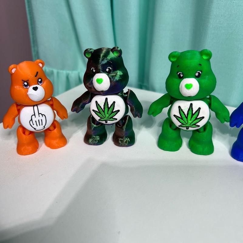 3D printed mini flexible bears Fu bear stoner bear