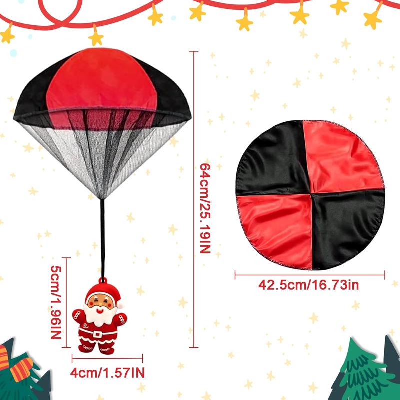 Parachute Toys, 4Pcs Christmas Parachute Toys, Christmas Toys for Kids Girls Boys, Stocking Stuffers for Kids, Hand Throw Flying Toys for Christmas Party Favors Xmas Gifts Goody Bag Filler