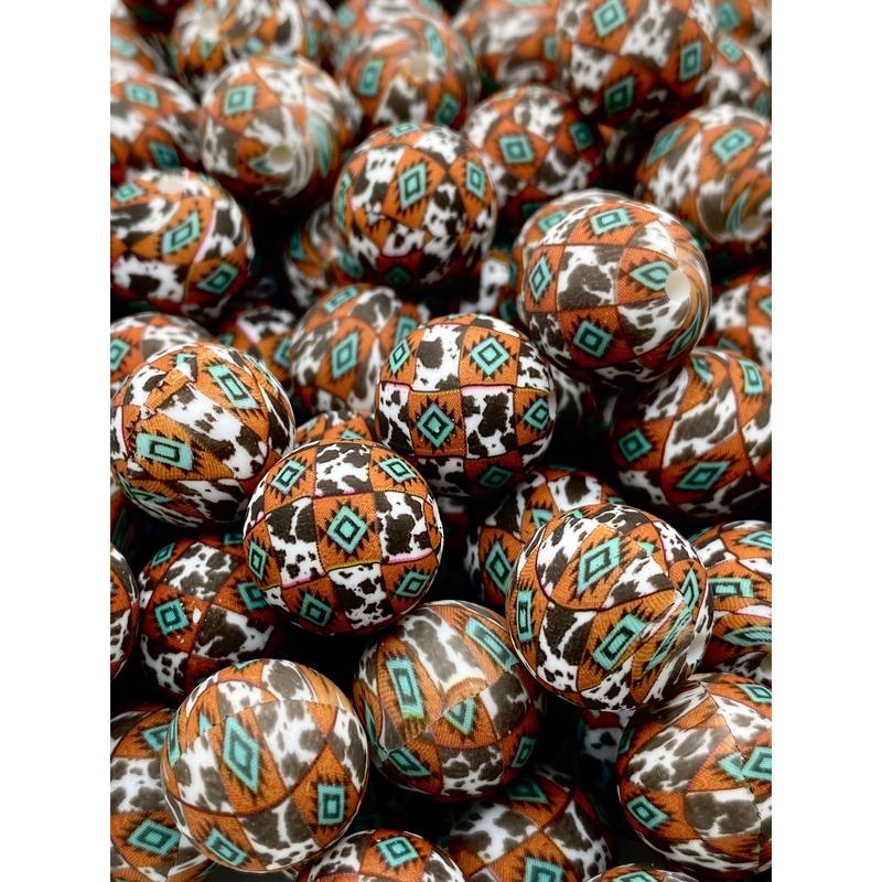 Raised On An Old Dirt Road Printed Silicone Beads | Western Beads | Pattern Beads