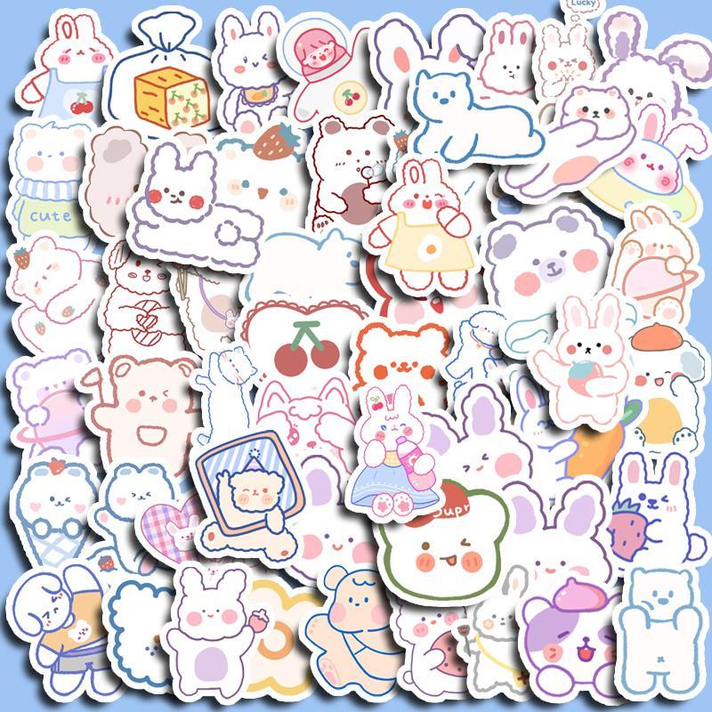 90pcs Cartoon Bear Pattern Assorted Sticker, Cute Multi-purpose Sticker For DIY Craft