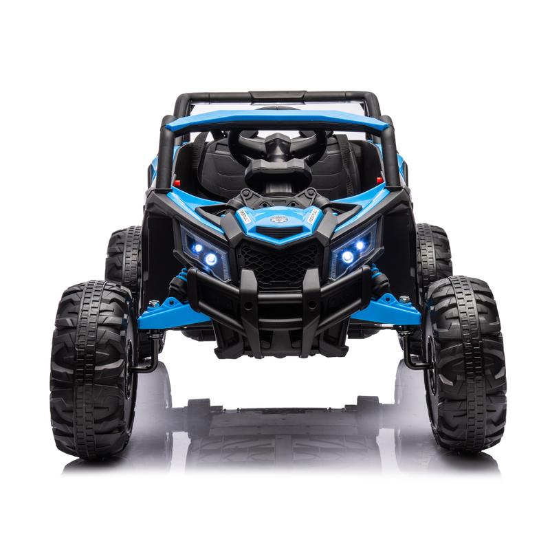 Black White Blue Yellow Pink 12V Ride On Car with Remote Control,UTV ride on for kid,3-Point Safety Harness, Music Player (USB Port Volume Knob Battery Indicator), LED Lights, High-Low Speed Switch - Off-Road Adventure for Kids