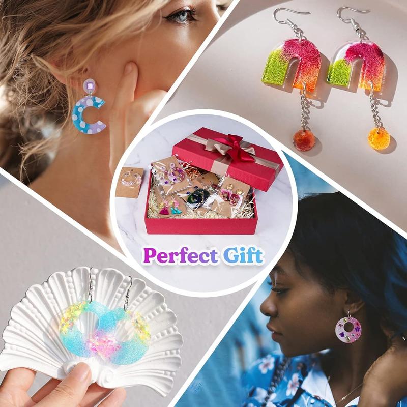 Resin Earring Kit for Beginners, Epoxy Resin Supplies, Resin Kits and Molds Complete Set Include Dried Flowers, Earring Hooks for DIY Earring and Jewelry Earring Making - LET'S RESIN